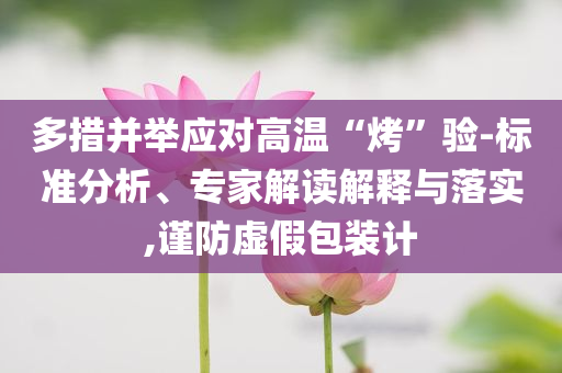 多措并舉應對高溫“烤”驗-標準分析、專家解讀解釋與落實,謹防虛假包裝計