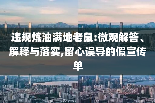 違規(guī)煉油滿地老鼠:微觀解答、解釋與落實,留心誤導(dǎo)的假宣傳單