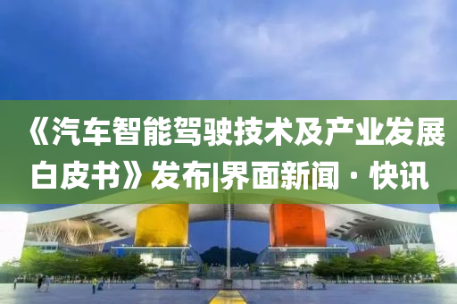 《汽車智能駕駛技術(shù)及產(chǎn)業(yè)發(fā)展白皮書》發(fā)布|界面新聞 · 快訊