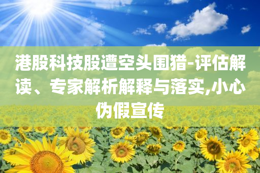 港股科技股遭空頭圍獵-評(píng)估解讀、專家解析解釋與落實(shí),小心偽假宣傳