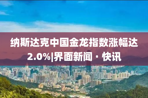 納斯達(dá)克中國金龍指數(shù)漲幅達(dá)2.0%|界面新聞 · 快訊