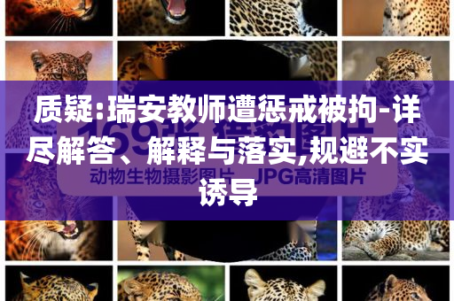 質(zhì)疑:瑞安教師遭懲戒被拘-詳盡解答、解釋與落實,規(guī)避不實誘導(dǎo)