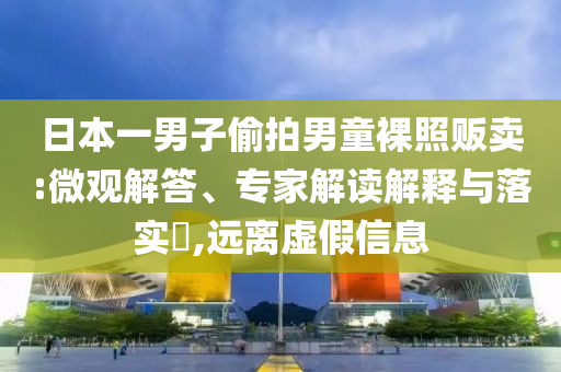 日本一男子偷拍男童裸照販賣:微觀解答、專家解讀解釋與落實?,遠離虛假信息