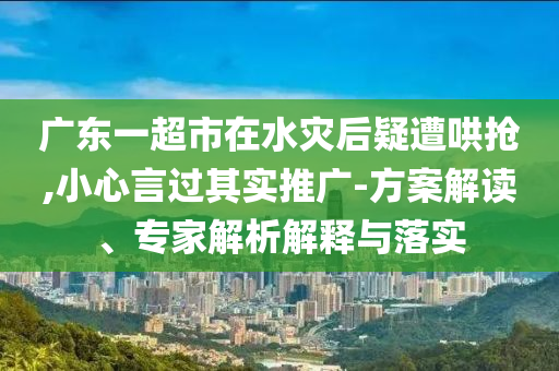 廣東一超市在水災(zāi)后疑遭哄搶,小心言過其實(shí)推廣-方案解讀、專家解析解釋與落實(shí)