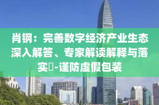 肖鋼：完善數(shù)字經(jīng)濟(jì)產(chǎn)業(yè)生態(tài)深入解答、專家解讀解釋與落實(shí)?-謹(jǐn)防虛假包裝