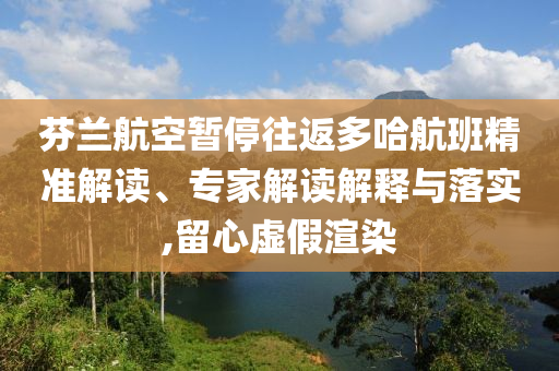 芬蘭航空暫停往返多哈航班精準(zhǔn)解讀、專家解讀解釋與落實(shí),留心虛假渲染