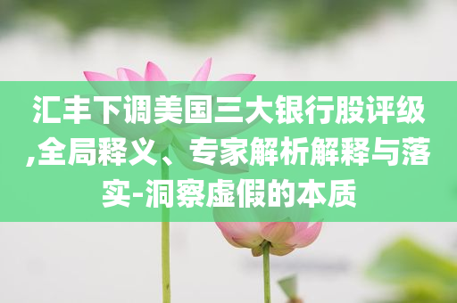 匯豐下調(diào)美國(guó)三大銀行股評(píng)級(jí),全局釋義、專(zhuān)家解析解釋與落實(shí)-洞察虛假的本質(zhì)