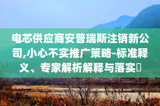 電芯供應(yīng)商安普瑞斯注銷新公司,小心不實推廣策略-標準釋義、專家解析解釋與落實?