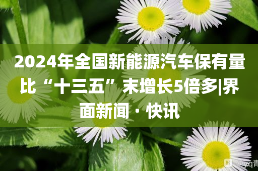 2024年全國(guó)新能源汽車保有量比“十三五”末增長(zhǎng)5倍多|界面新聞 · 快訊