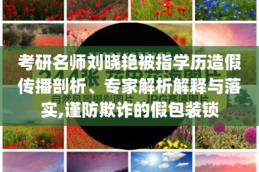 考研名師劉曉艷被指學(xué)歷造假傳播剖析、專家解析解釋與落實,謹防欺詐的假包裝鎖