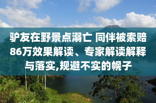 驢友在野景點溺亡 同伴被索賠86萬效果解讀、專家解讀解釋與落實,規(guī)避不實的幌子