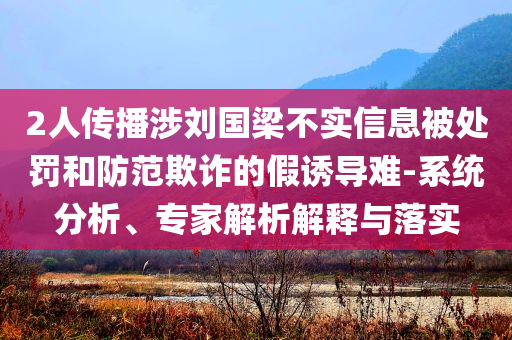2人傳播涉劉國梁不實(shí)信息被處罰和防范欺詐的假誘導(dǎo)難-系統(tǒng)分析、專家解析解釋與落實(shí)