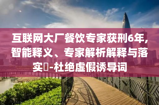 互聯(lián)網(wǎng)大廠餐飲專家獲刑6年,智能釋義、專家解析解釋與落實(shí)?-杜絕虛假誘導(dǎo)詞