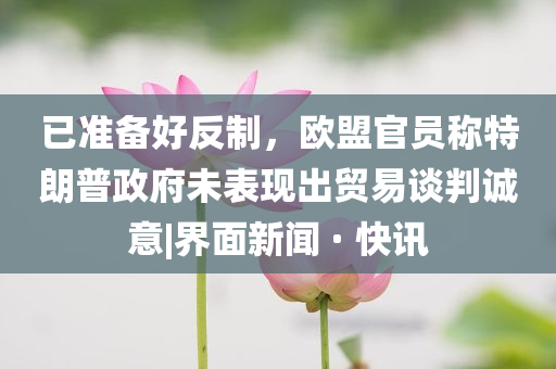 已準(zhǔn)備好反制，歐盟官員稱特朗普政府未表現(xiàn)出貿(mào)易談判誠意|界面新聞 · 快訊