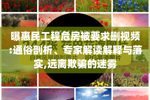 曝惠民工程危房被要求刪視頻:通俗剖析、專家解讀解釋與落實(shí),遠(yuǎn)離欺騙的迷霧