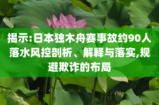 揭示:日本獨(dú)木舟賽事故約90人落水風(fēng)控剖析、解釋與落實(shí),規(guī)避欺詐的布局